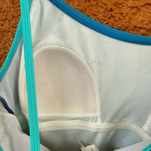 Women’s Speedo One Piece Swimsuit Blue Color Block Size 10 Swimming - Picture 5 of 6